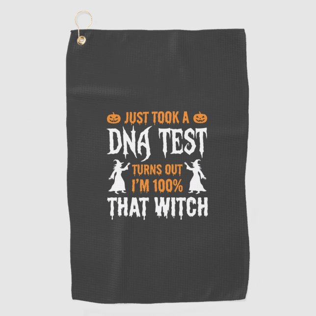 Serviette De Golf Test ADN sorcière drôle d'Halloween Graphique (Devant)