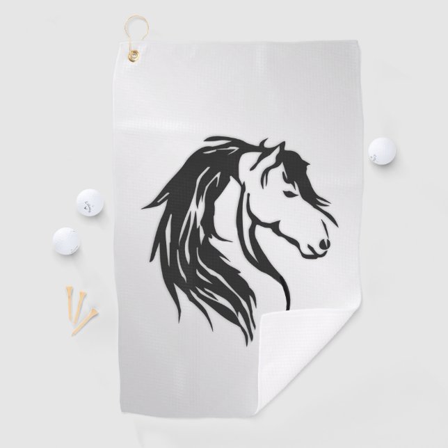 Serviette De Golf Tête de cheval noble (En situation)