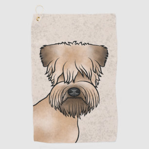 Serviette De Golf Tête de chien doux Terrier Irlandais sur fond beig