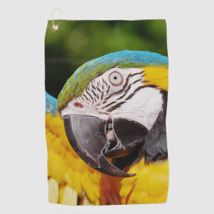 Serviette De Golf Tête d'un Macaw bleu et jaune