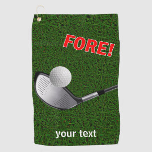 Serviette De Golf TEXTE ANTÉRIEUR avec la boule, la tête de golf et