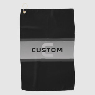 Serviette De Golf Texte en calques personnalisable moderne   Noir et
