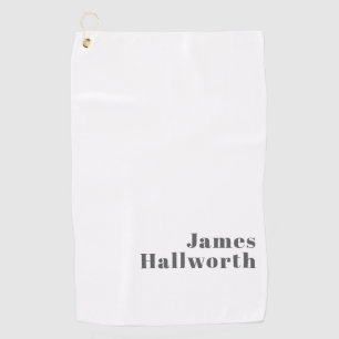 Serviette De Golf Texte moderne élégant et rétro   Gris