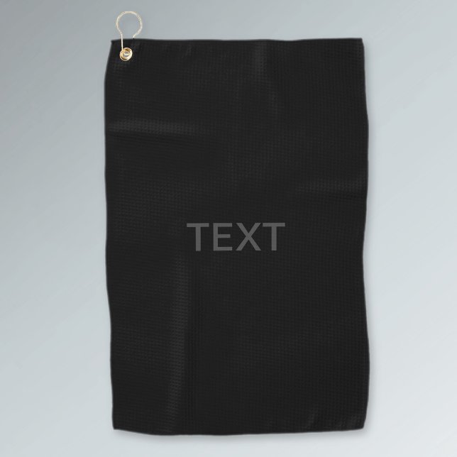 Serviette De Golf Texte modifiable moderne | Gris foncé et noir (Créateur téléchargé)