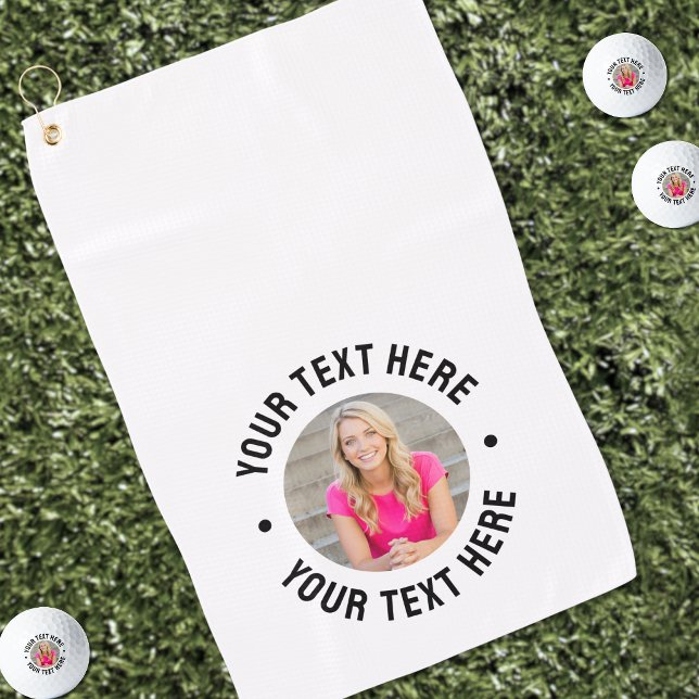 Serviette De Golf Texte personnalisé et photo (Create your Own Photo Golf Towel )