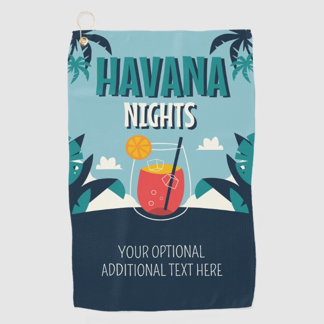 Serviette De Golf Texte personnalisé "Havana Nights" (Devant)