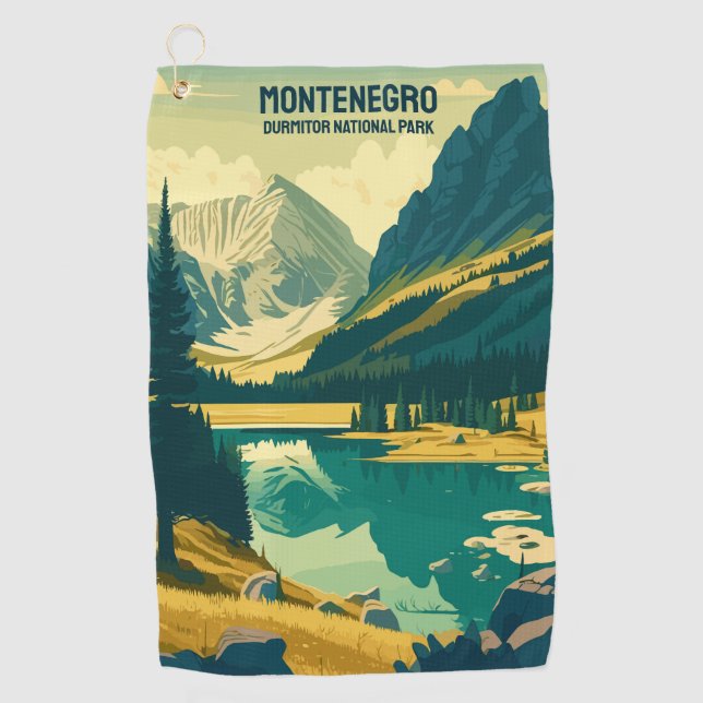 Serviette De Golf Texte personnalisé Monténégro (Devant)
