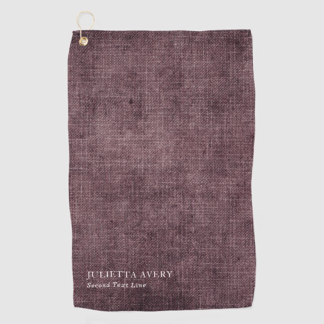 Serviette De Golf Texture de lin rustique Bourgogne (Devant)