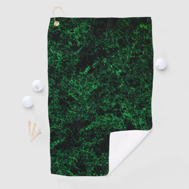 Serviette De Golf Texture vert foncé, éponge détruite ou corrodée (En situation)