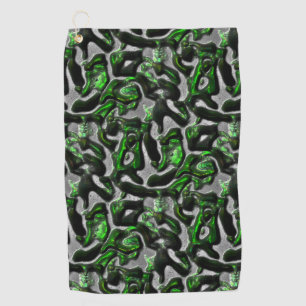 Serviette De Golf Texture verte de chaux attrayante gravée en gris