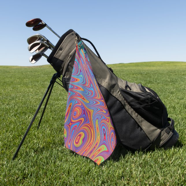 Serviette De Golf textures psychodeliques (Vert)