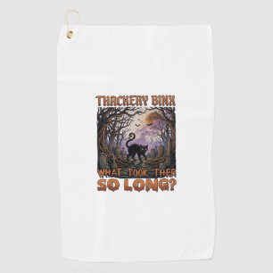 Serviette De Golf Thackery Binx Chat Noir Halloween Cimetière Chauve