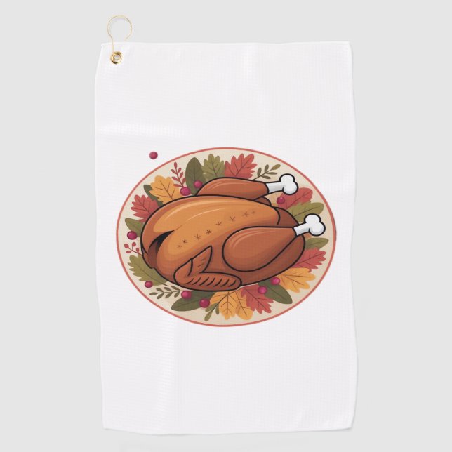 Serviette De Golf Thanksgiving Roast Turkey - Festive Holiday Feast (Devant)