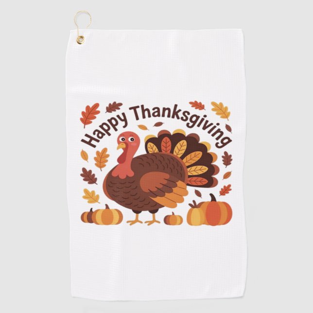 Serviette De Golf Thanksgiving Turquie - Automne Vacances Classic Ov (Devant)