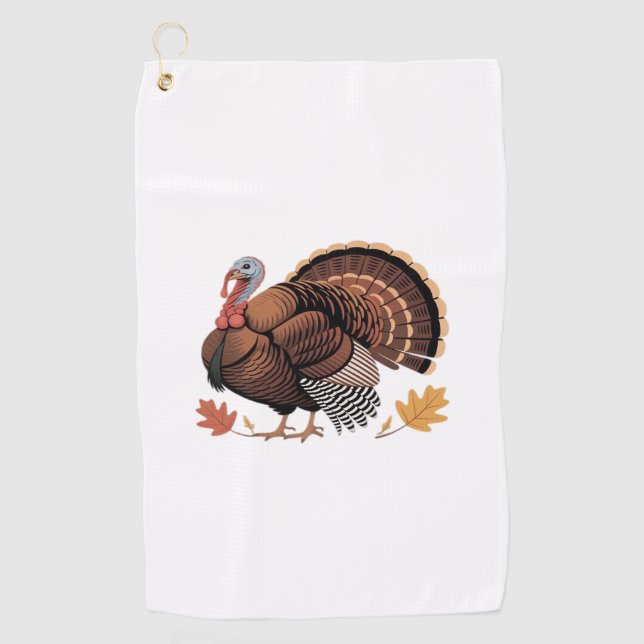 Serviette De Golf Thanksgiving Turquie - Automne Vacances Classique  (Devant)