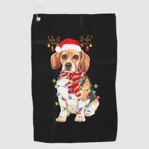 Serviette De Golf The Beagle Christmas Reindeer Christmas Lights
