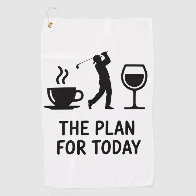 Serviette De Golf The Plane For Today Funny Golf Wine Coffee Golfer  (Devant)