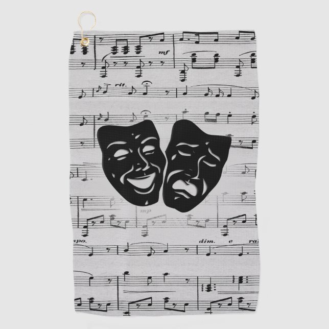 Serviette De Golf Théâtre et musique d'argent (Devant)