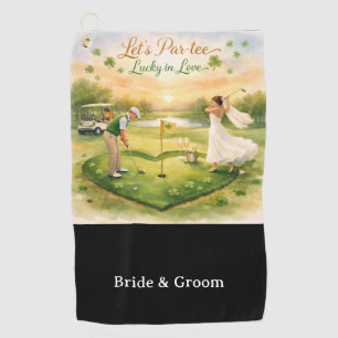 Serviette De Golf Thème de mariage de golf Chanceux en amour Saint-P