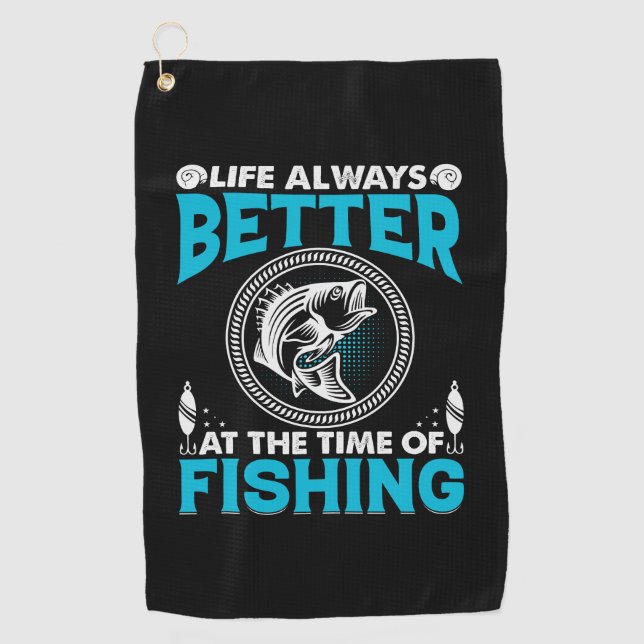 Serviette De Golf Thème de pêche (Devant)