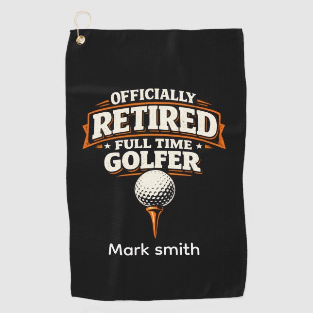 Serviette De Golf Thème retraite de golf pour golfeur  (Devant)