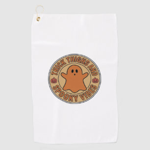 Serviette De Golf Thick Thighs et Spooky Vibes Ghost Halloween Tee_