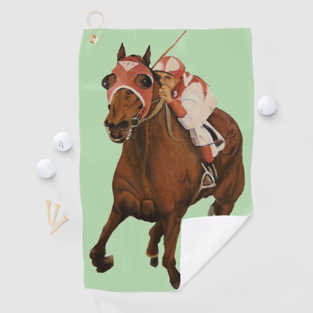 Serviette De Golf Thoroughbred Seabiscuit Classic Racehorse Wins (En situation)