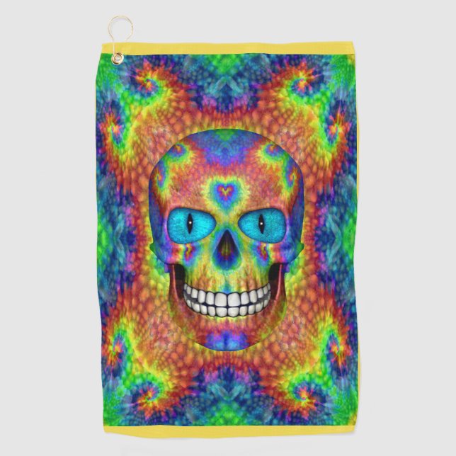Serviette De Golf Tie Dye Skull Zombie Dead Undead (Devant)