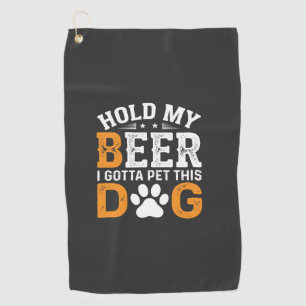 Serviette De Golf Tiens Ma Bière Amoureux de Chien