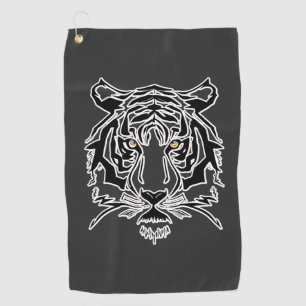Serviette De Golf Tigre noir et blanc visage T-shirt Sweat - shirt à