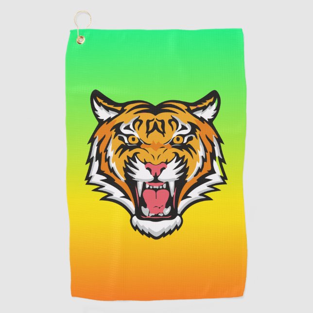 Serviette De Golf Tigre torche tête-25818 (Devant)