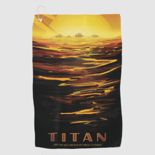 Serviette De Golf Titan la plus grande lune de la planète Saturne