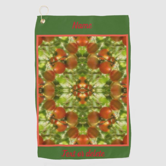 Serviette De Golf Tomates cerises de jardin Abstraites personnalisée (Devant)