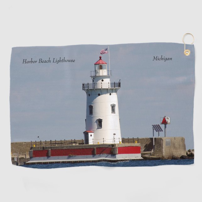 Serviette De Golf Torchon de golf Harbour Beach Lighthouse (Horizontal)
