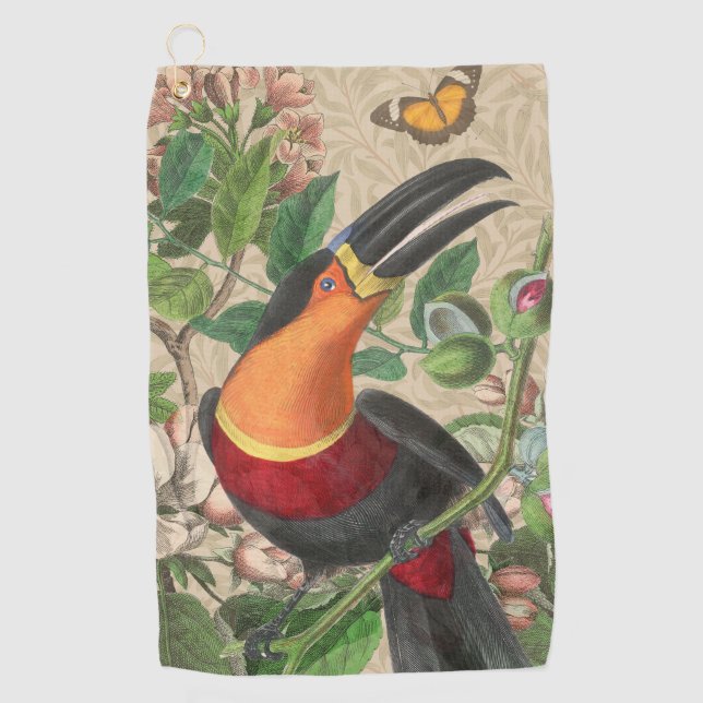 Serviette De Golf Toucan Jungle Tropical Bird Belle antique (Devant)