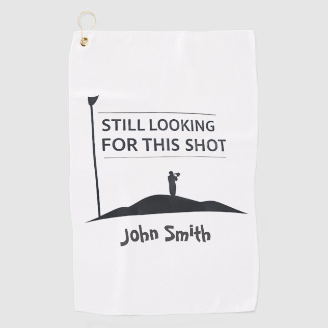 Serviette De Golf Toujours à la recherche de ce cliché Art avec nom  (Devant)