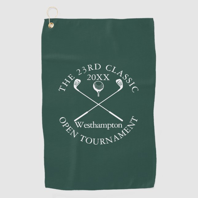 Serviette De Golf Tournoi de Golf Evénement Classique Emerald Green (Devant)