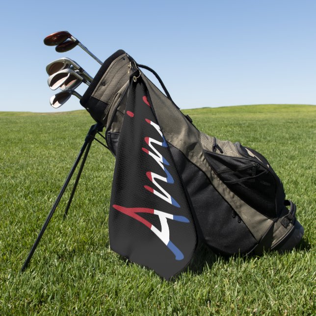 Serviette De Golf Tout nom sur l'indicateur NLD sur bk gtcnt (Vert)