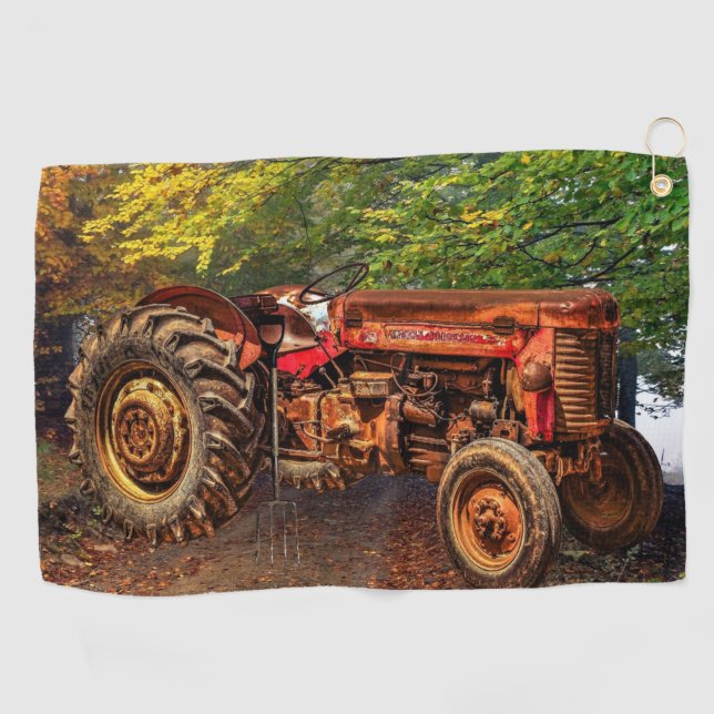 Serviette De Golf Traceur de la ferme rouge (Horizontal)