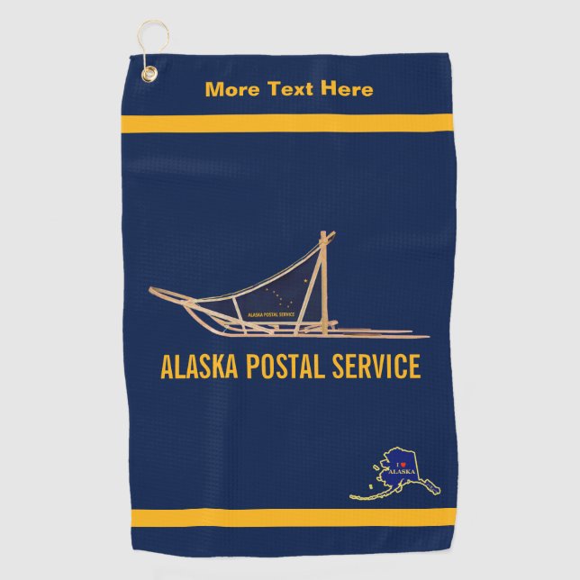 Serviette De Golf Transporteur postal de l'Alaska Dog Sled (Devant)