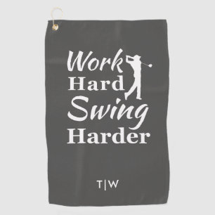Serviette De Golf Travailler dur coudre Harder Funny Golf Thème