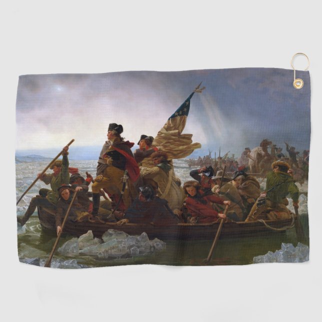 Serviette De Golf Traverser le Delaware 1776 : Général George Washin (Horizontal)