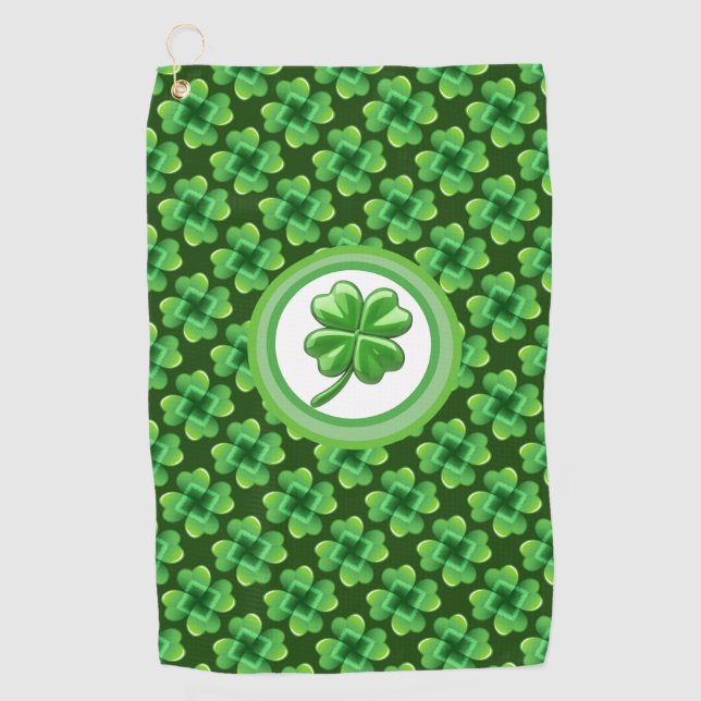 Serviette De Golf Trèfle Chanceux Irlandais (Devant)