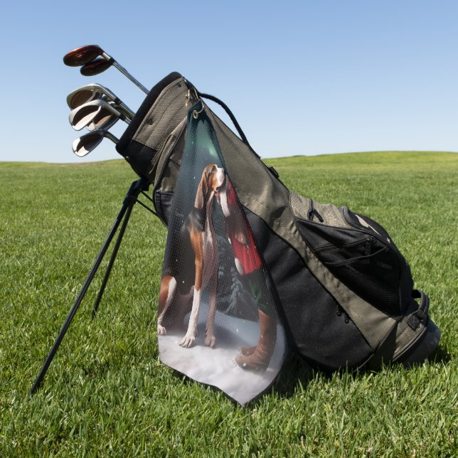 Serviette De Golf Trek Walker Coonhound Noël du Père Noël (Vert)