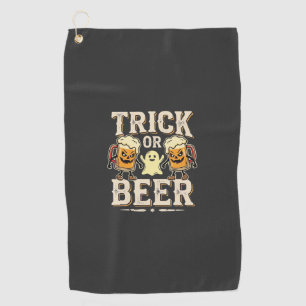 Serviette De Golf Trick or Beer Halloween Beer Design_1