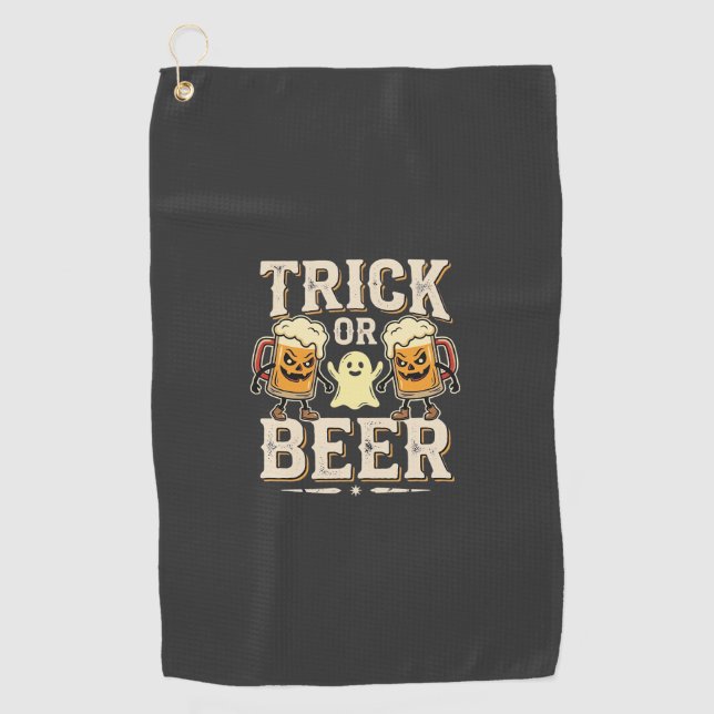 Serviette De Golf Trick or Beer Halloween Beer Design_1 (Devant)