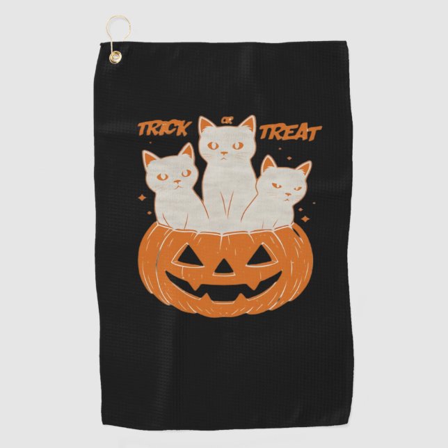 Serviette De Golf Trick ou Treat cats Classic T-Shirt (Devant)
