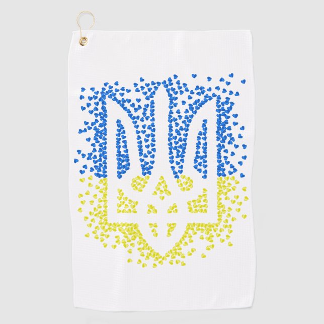 Serviette De Golf Trident de l'emblème ukrainien tryzub dispersant l (Devant)
