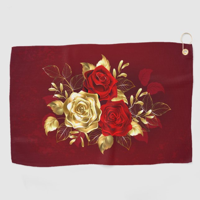 Serviette De Golf Trois Roses de bijoux (Horizontal)