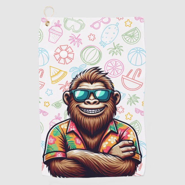 Serviette De Golf Tropical/beach yeti/bigfoot (Devant)